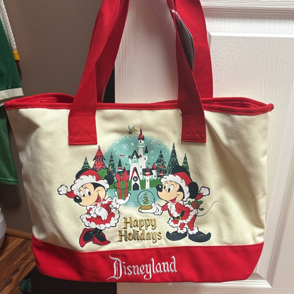 Disney Holiday Tote Bag - Red and Cream